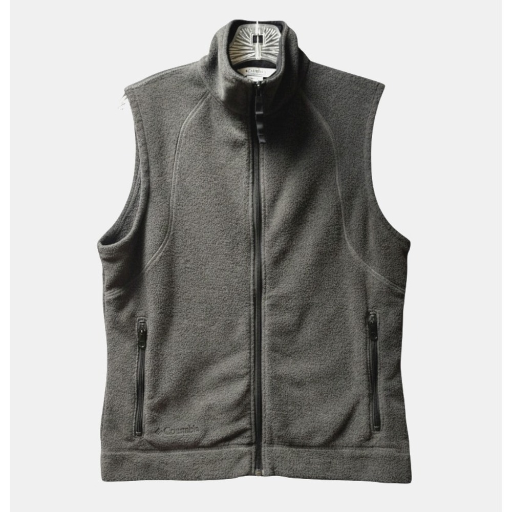 COLUMBIA Dark Gray FLEECE VEST JACKET Full Zipper w/Zip Pockets LADIES SIZE M